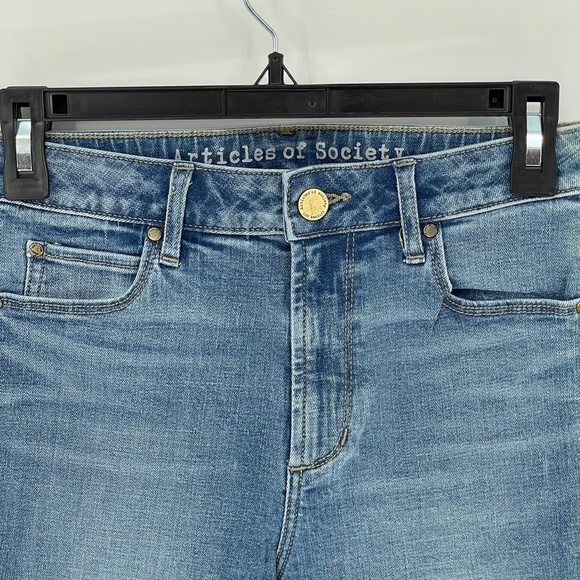 ARTICLES OF SOCIETY HIGH RISE MEDIUM BLUE SKINNY JEANS - Picture 4 of 5